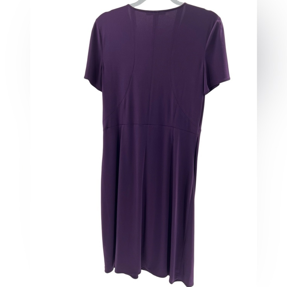 Antonio Melani Purple Short Sleeve Wrap Cocktail Dress Size L - Picture 2 of 6